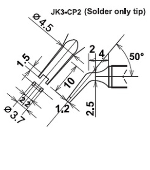 ปลายหัวแร้งซามูไร Cera cote samurai solder tip jk3-cp2